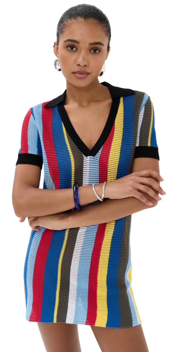 STAUD Hamel Dress Market Stripe