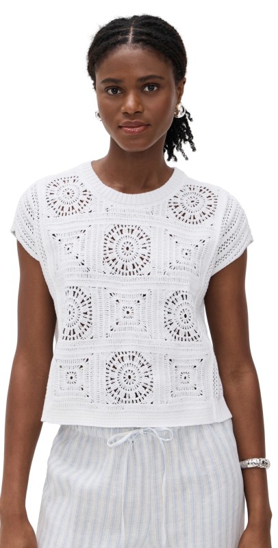 Splendid Anderson Sweater Top White