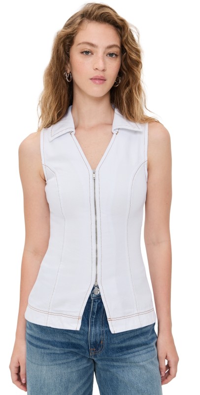 ALIGNE Whim Denim Top White