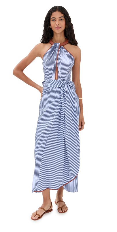 Johanna Ortiz Centro Del Cielo Ankle Dress Off White/Blue