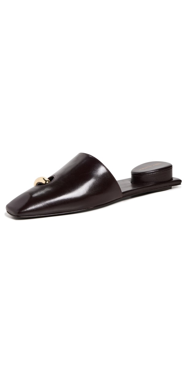 Tory Burch Pierced Mules Plum/Gold