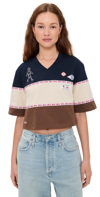 Sea Finnley Football Graphic Cropped T-Shirt Multi