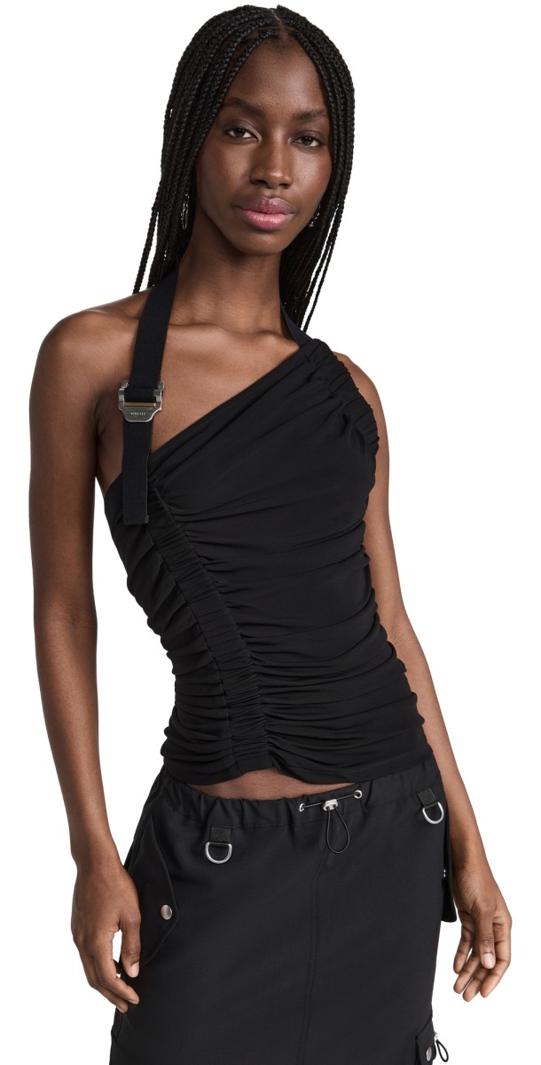 Dion Lee Safety Slider Gathered Tank Black