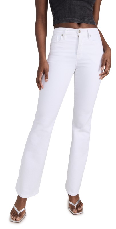 Good American Good Classic Bootcut Jeans White00