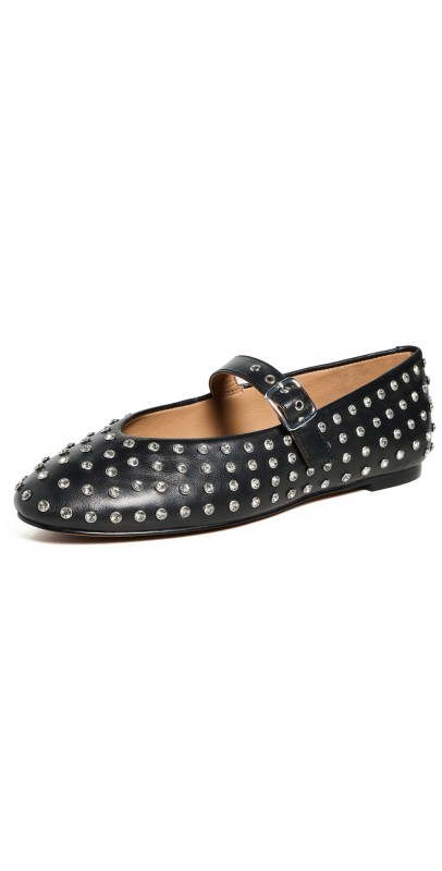 Madewell Hera Grommet Crystal Mary Jane Flats True Black