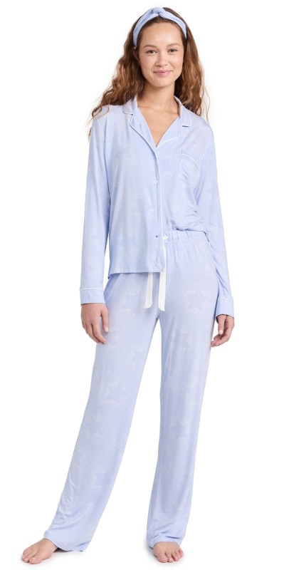 PJ Salvage Twinkle Star Notch PJ Set Blue Mist