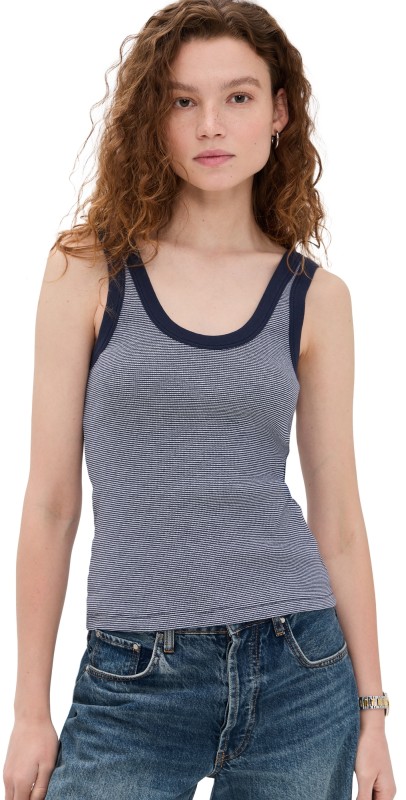 Sold Out NYC The Scoop It Up Tank Navy Micro Stripe