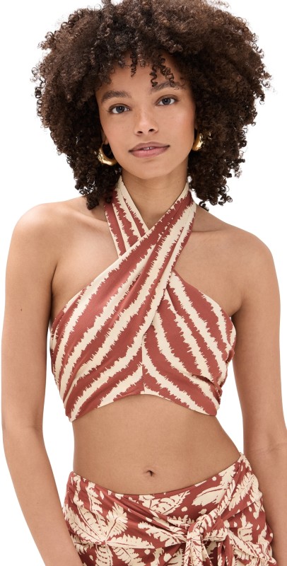 Dress To Crossover Crepe Top Caraíva Print