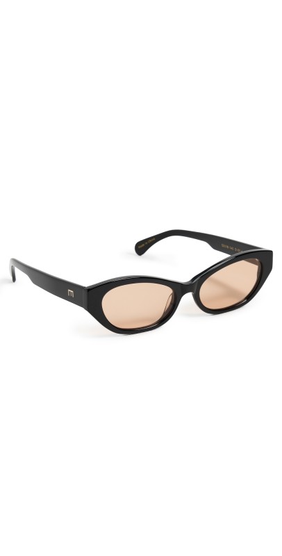 Elisa Johnson Dani Sunglasses Gloss Black Brown Lens
