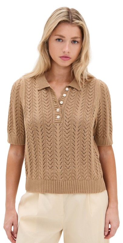 Marea Pointelle Polo Dune