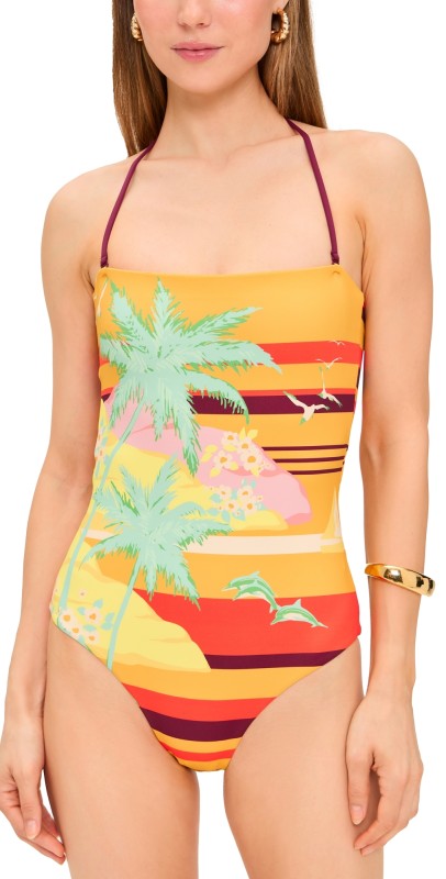 ALÉMAIS Palm Island Strapless One Piece Multi