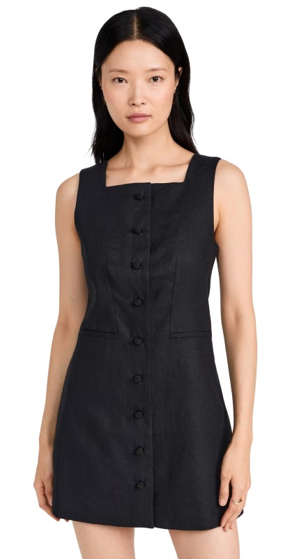 POSSE Rio Button Mini Dress Black