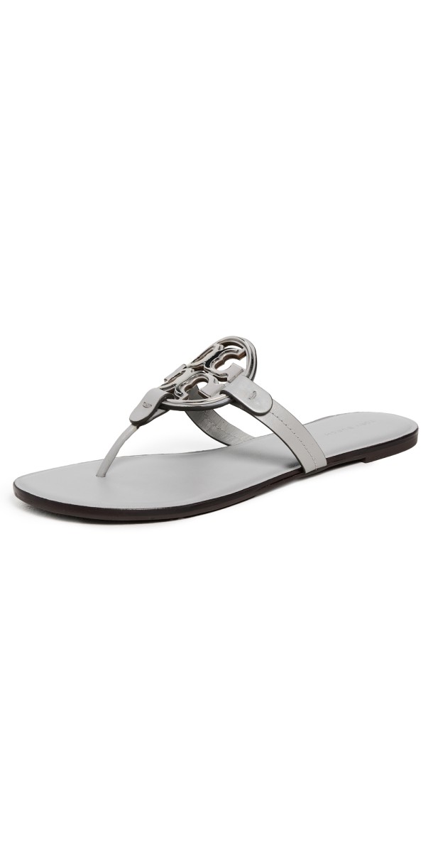 Tory Burch Metal Miller Sandals Loutre Grey/Silver