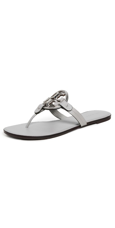 Tory Burch Metal Miller Sandals Loutre Grey/Silver