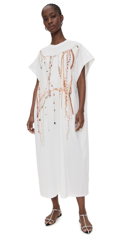 MM6 Maison Margiela Pearl Jersey Dress Pearls Print