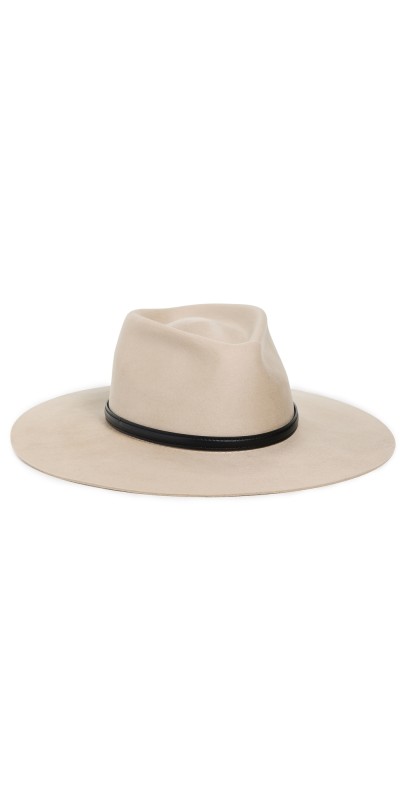 Janessa Leone Beck Hat Structured Wool Fedora Pebble
