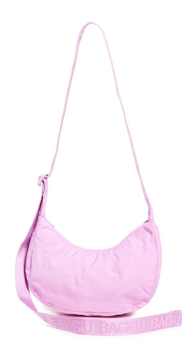 BAGGU Small Nylon Crescent Bag Peony