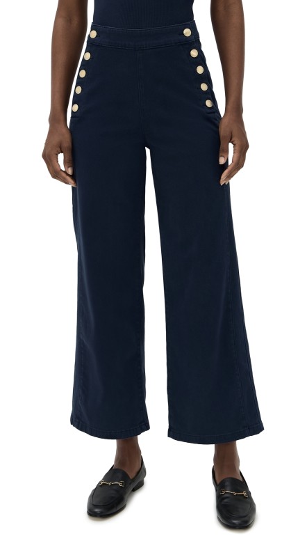 DL1961 Hepburn Wide Leg High Rise Ankle Jeans Bright Navy (Twill)