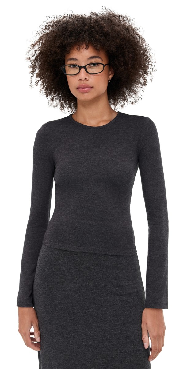 Z Supply Demure Top Charcoal Heather
