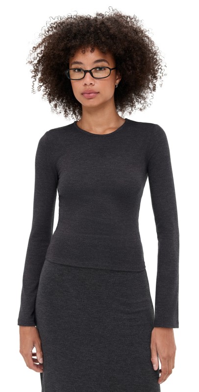 Z Supply Demure Top Charcoal Heather