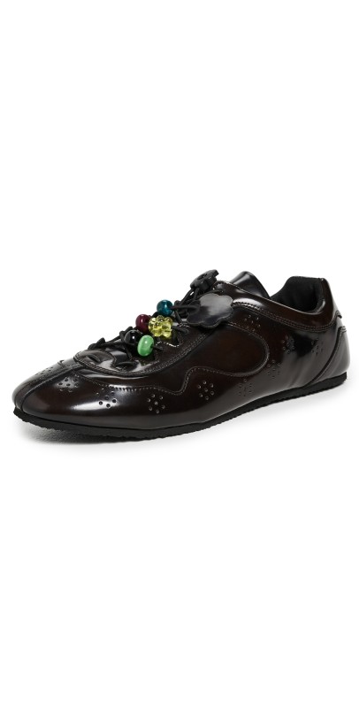 Cecilie Bahnsen Blaise Leather Sneakers Brown