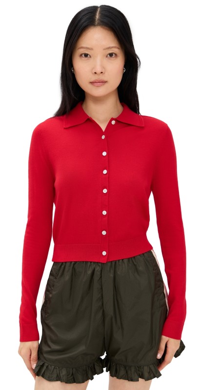 Sandy Liang Summers Cardigan Red
