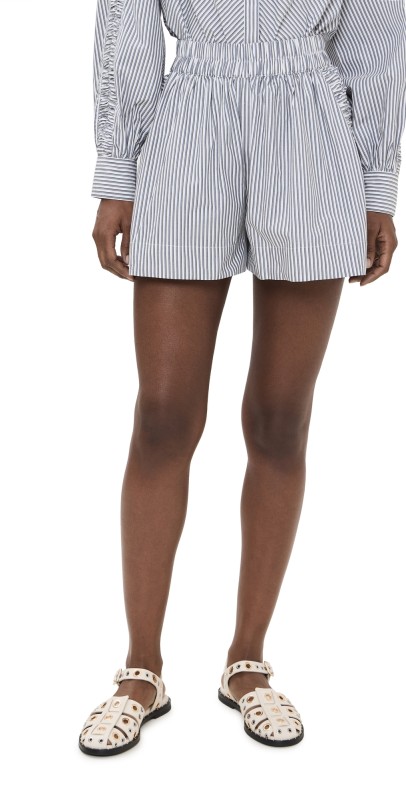 Merlette Antibes Stripe Shorts Navy Yarn Dyed Stripe