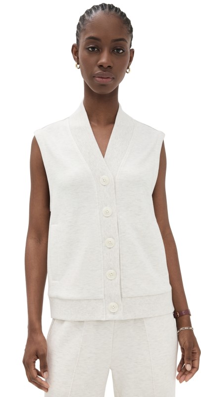 Varley Vicky Button Gilet Ivory Marl