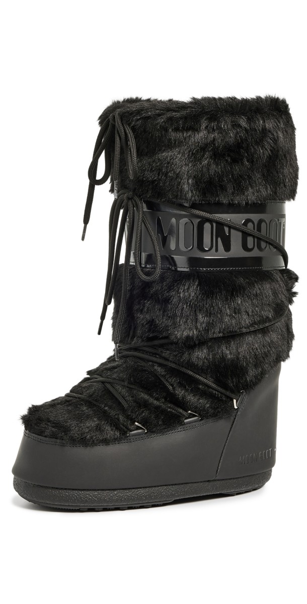 Moon Boot Icon Faux Fur Boots Black