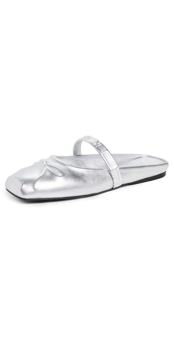 Marni Sabot Flats Silver
