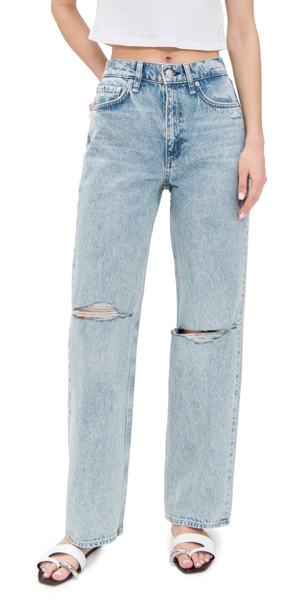 rag & bone Shea High-Rise Relaxed Straight Full Length Jeans Calhe
