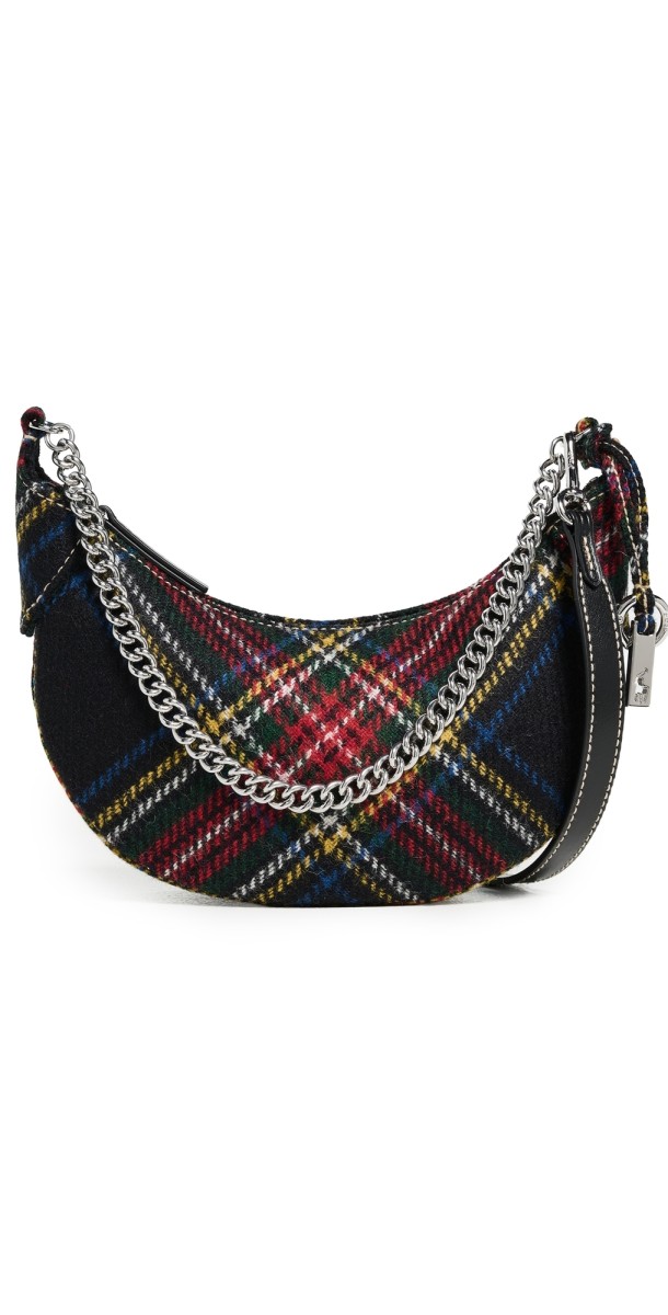 Polo Ralph Lauren Tartan Polo ID Mini Chain Crossbody Bag Red/Black Mult