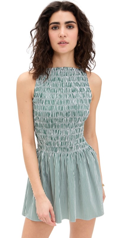 FAITHFULL Noa Mini Dress Green Stripe