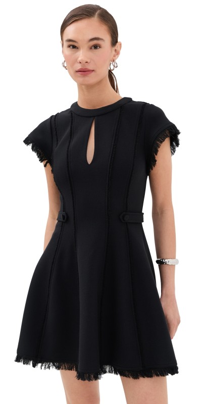 SIMKHAI Anielle Short Sleeve Mini Dress Black