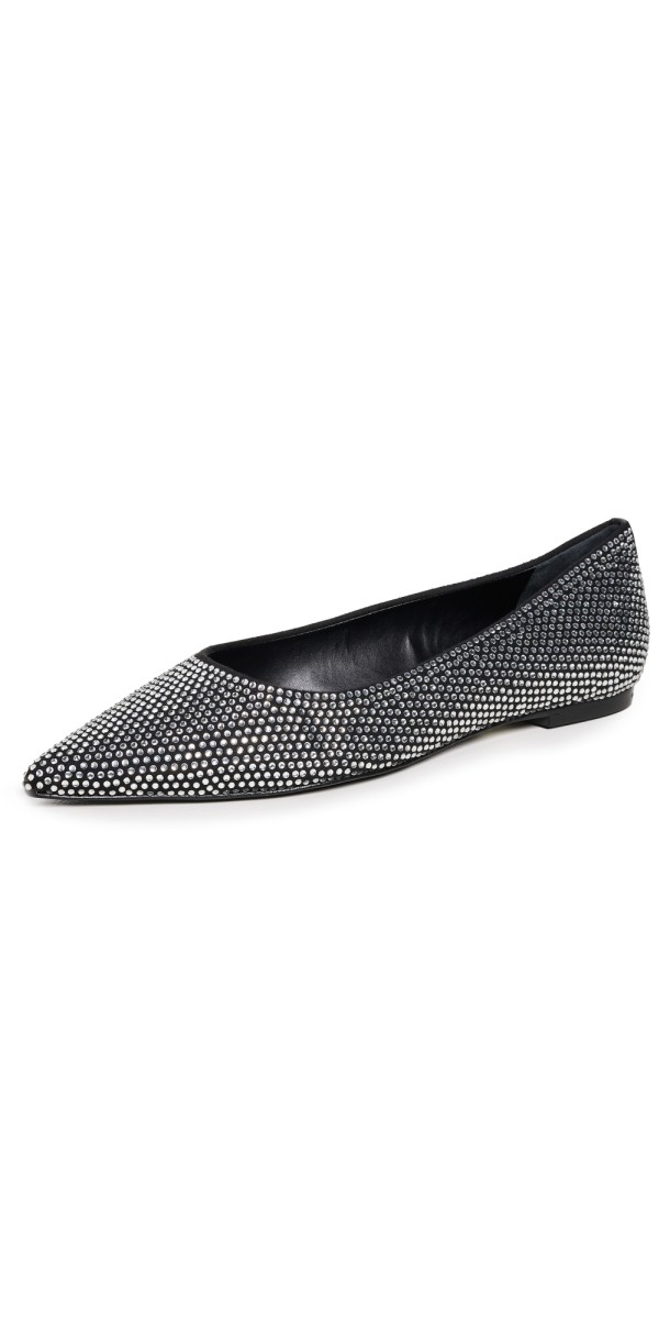 Schutz Lyla Glam Flats Black/Crystal