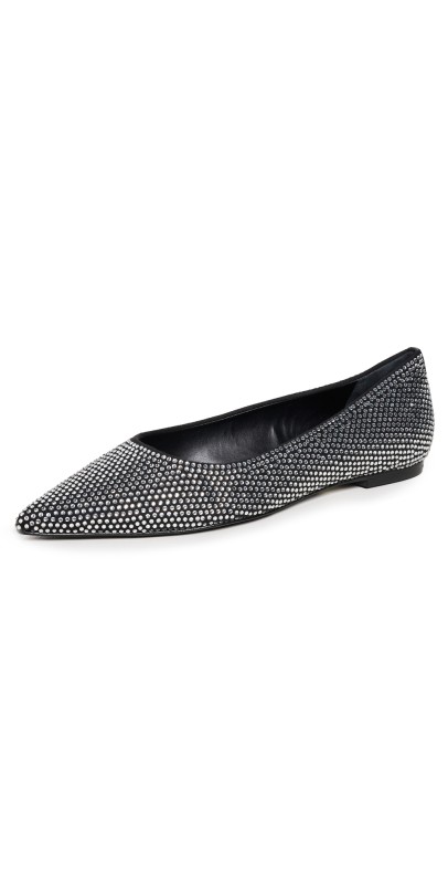 Schutz Lyla Glam Flats Black/Crystal