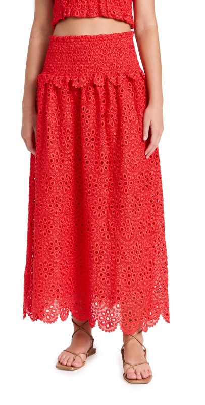 Hill House Home The Delphine Nap Skirt Poppy Red