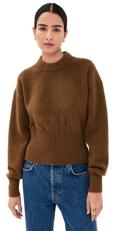 Proenza Schouler Randi Top In Boiled Wool Brown