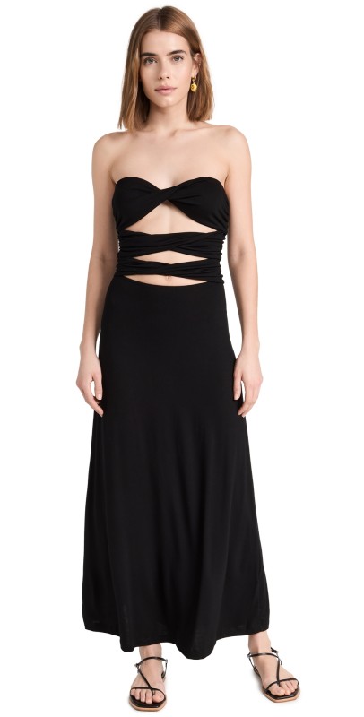 Free People Embrace Midi Dress Black