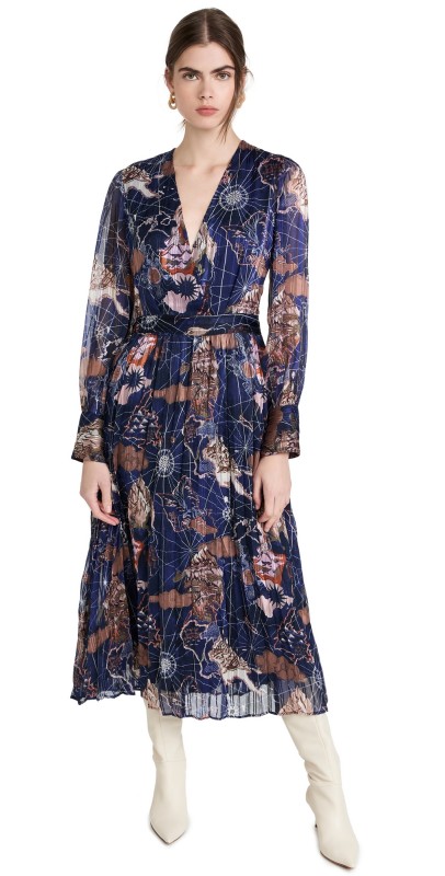 Scotch & Soda Printed Midi Shirt Dress Combo G