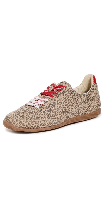 Dolce Vita Laini Sneakers Tan Leopard Printed Suede