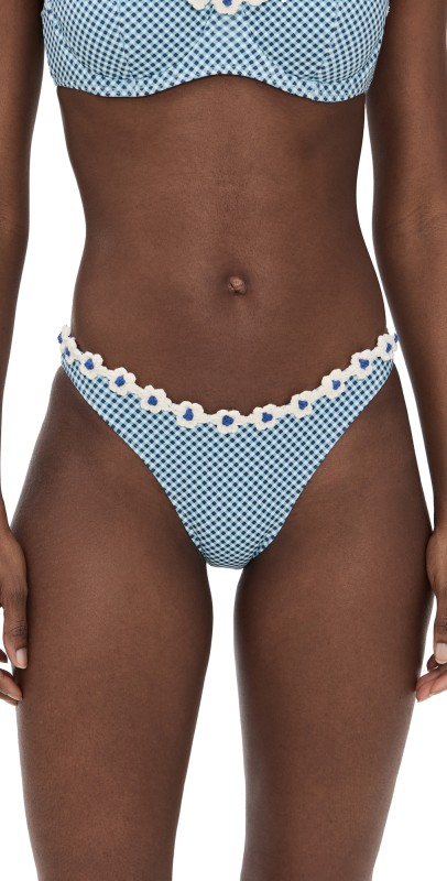 Frankies Bikinis Dove Cotton Bikini Bottoms Picnic Print