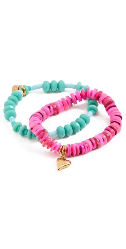 Elizabeth Cole Juno Bracelet Set Turquoise Pink