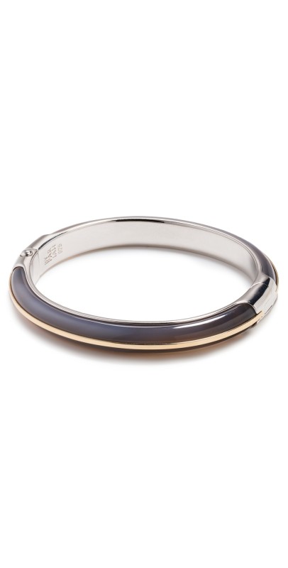By Pariah 14k Essential Stacking Cuff Grey Agate Grey