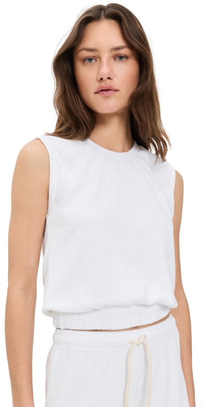 perfectwhitetee Ellie Loop Terry Tank White