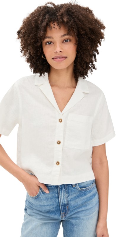 DL1961 Hampton Linen Shirt White Linen (Linen)