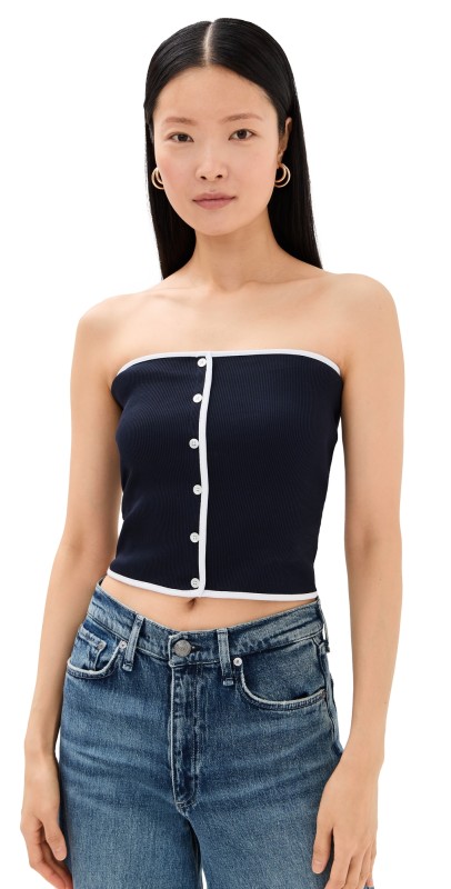 Veronica Beard Jean Valley Top Navy