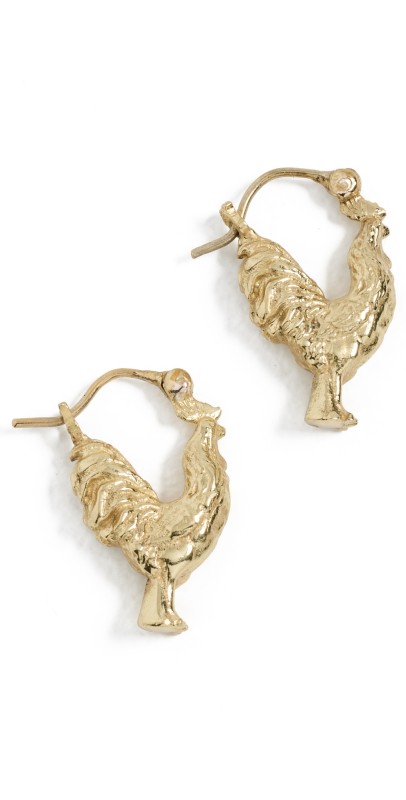 ALÉMAIS Tesori Rooster Earrings Gold