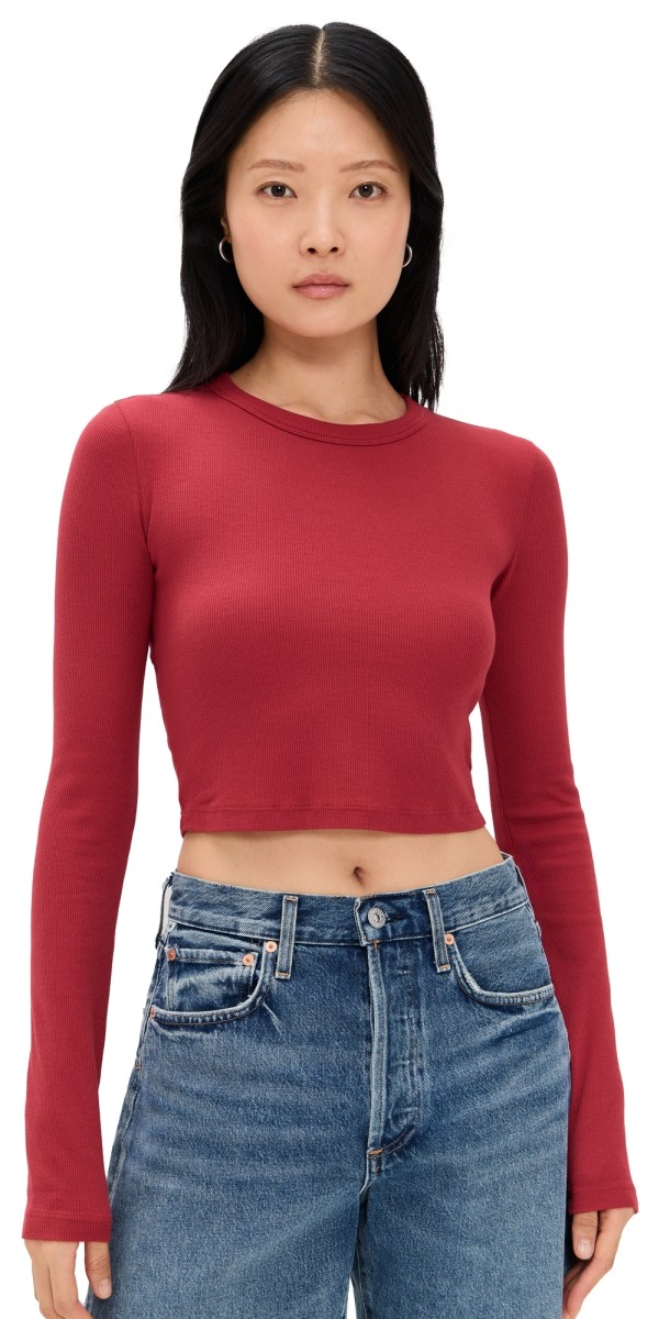 Cotton Citizen Verona Crop Shirt Crimson