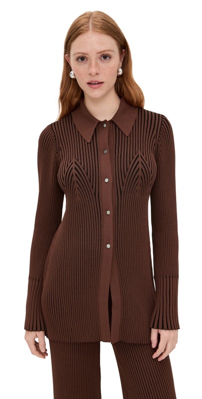 SIMONMILLER Palo Knit Top Choco Brown Combo